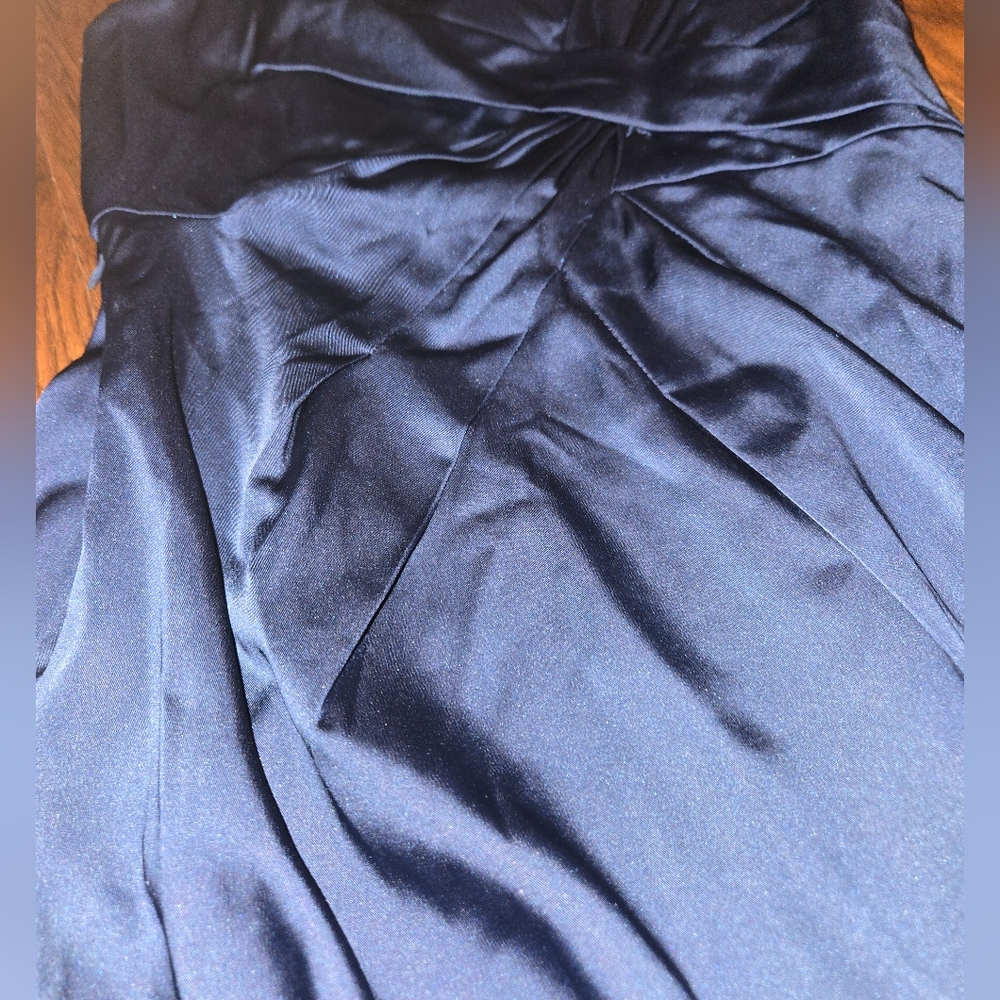 BCBGMax Azria Blue Satin Feel Twist  Cocktail Dress Size 6 - Picture 10 of 10